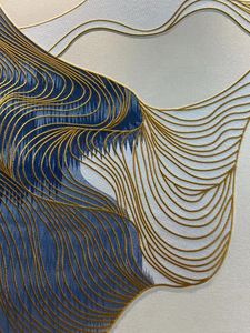 Modern geometrik işlemeli PVC duvar paneli için özelleştirilebilir yanmaz su geçirmez ev dekor yatak odası TV arka plan - Product Image 3