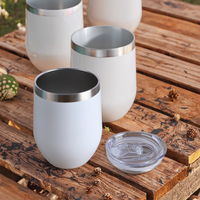 Gobelet personnalisé avec logo, 12 oz, forme d'œuf, tasse à vin, tasse à café, voyage, fête, classique, acier inoxydable, maintien de la température, usage domestique, vaisselle