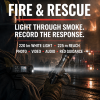Lampe torche caméra 12MP, enregistreur vidéo et audio 2K, double LED, pour documentation, patrouille ferroviaire et inspection industrielle