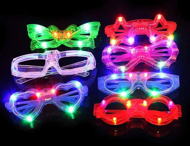 Children's Day Gifts Party heart glasses new fashion light up flash LED glasses glowing classic toys decorative party mask