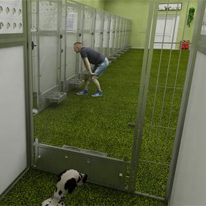 <span class=keywords><strong>Cage</strong></span> de chien extérieure extra <span class=keywords><strong>large</strong></span> en acier inoxydable robuste pour chenil d'embarquement - Product Image 3