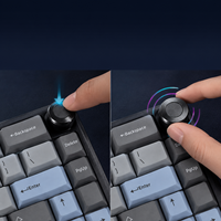 Teclado Mecánico de Marca Privada con Logotipo Personalizado, Retroiluminación RGB, Inalámbrico Trimodal 2.4G, Cableado, Perilla Giratoria