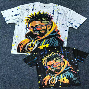 3.5 Dollar Model MXJ065 Graphic 250Gram Oversized Printing Cotton Funny Big <strong>Face</strong> <strong>T</strong>-<strong>Shirts</strong> Men's Summer <strong>T</strong> <strong>Shirts</strong> With Colors - Product Image 3