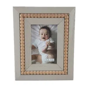 Wholesale Rustic Solid Wood Bead Picture Frame 8x10 11x14 A3 A4, Display a 4x6 Picture Farmhouse Wooden Photo Frame for Tabletop