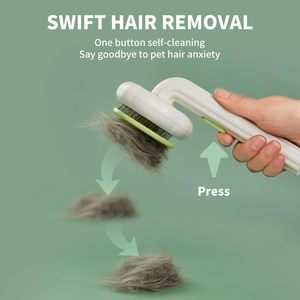 Kendini temizleme decleaning tarak açma düğmesi kapalı kedi köpek saç fırçası tımar kiti <span class=keywords><strong>Pet</strong></span> malzemeleri <span class=keywords><strong>Pet</strong></span> temizleme banyo - Product Image 3