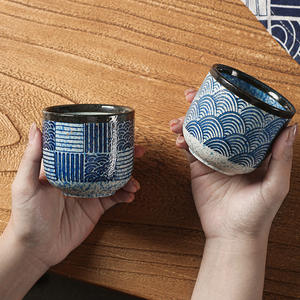 Tasses à café vintage personnalisées 180 ml, style japonais, en céramique faite à la main, sans anse - Product Image 1