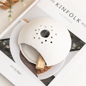 Support de brûleur d'encens en céramique moderne fait à la main cendrier et diffuseur d'aromathérapie en bois sacré péruvien vente transfrontalière chaude - Product Image 4