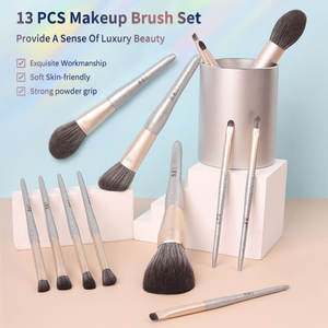 Blush vente en gros label privé ruban adhésif pour le visage cheveux synthétiques de haute qualité personnalisé 13 pièces Glitz/<span class=keywords><strong>Glam</strong></span> ensemble de pinceaux de maquillage de luxe professionnel - Product Image 2