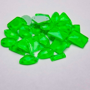 Wei Chen 20/50/100 dimensione mista di vetro fluorescente fibbia piatta per cucire a mano fai da te accessori per cucire 3D strass da cucire - Product Image 6