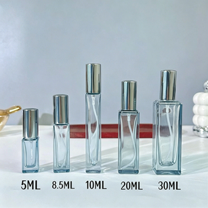 Empty Rectangle Screw 3ml 5ml <b>10ml</b> 20ml 30ml Cosmetic Packaging square Glass Perfume <b>Bottle</b> with Wood Cap - Product Image 1