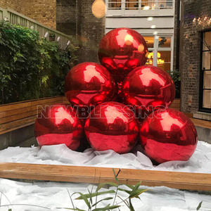 Ballon gonflable personnalisé en forme de cœur brillant, grande boule miroir pour fête, décoration de Noël, PVC réfléchissant, grande sphère GL-003 gonflable - Product Image 4