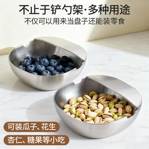 ชั้นวางตะหลิวสำหรับเตาแก๊ส รูปวงรี สแตนเลสอเนกประสงค์ สำหรับเก็บอุปกรณ์ครัวและระบายน้ำ - Product Image 5