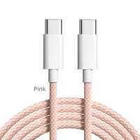 Kabel data ponsel USB C 60W, kabel data ponsel Tipe C ke Tipe C PD untuk IPhone 16 16Pro max 15 Pro 15 Pro Max