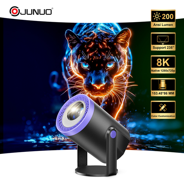 Home Theater New LCD Smart Projector 200ANSI Lumens  4K Android 13 OEM Color High Quality Proyector