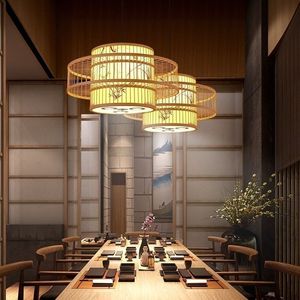 โคมไฟเพดานทรงกลมแบบสานจากไม้ไผ่ ขั้วหลอด E27 ใช้หลอดไฟ LED เหมาะสำหรับร้านอาหาร ตกแต่งแสงสว่าง - Product Image 3