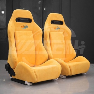 WZSEAHI желтое сиденье-ковш универсальное регулируемое автомобильное спортивное сиденье гоночное автомобильное сиденье с ползунком - Product Image 3