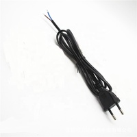 Câble d'alimentation européen noir ENEC Kema-Keur 2,5A 250V 2m, dénudé H03VVH2-F 2X0,75mm2