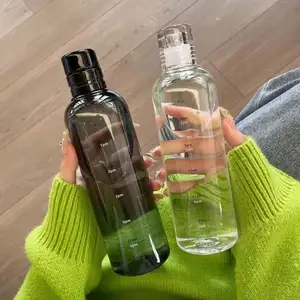 高级高透明度水杯便携式透明Botella De Agua Deportiva透明水瓶，带插头盖