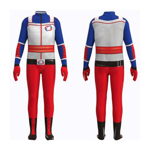 <b>Super</b> Boy Captain <b>Hero</b> Cosplay Bodysuit For Boys Red Blue White Full Body Suit With Logo Design Kids <b>Costume</b> - Product Image 2