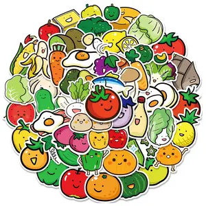 Paquet d'autocollants graffiti fruits et légumes e-50pcs, fruits et légumes plante, skateboard voiture téléphone bouteille tasse
