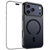 Coque de téléphone magnétique en TPU pour iPhone 18 17 16 Pro Max - Noir, design transparent, protection d'écran, résistance aux chutes