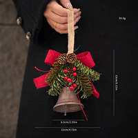 Pendentif cloche de Noël RTS, pomme de pin, ornement suspendu, décoration d'arbre de Noël, petit cadeau de fête, vente en gros