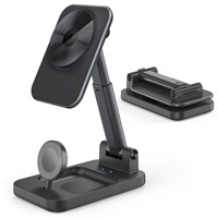 Support de téléphone magnétique à charge sans fil 15W trois en un personnalisable 3in1 électrique pour entrée 5V/2A pour chargeurs sans fil