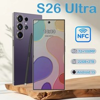 Smartphone S26 Ultra NFC 16GB + 1024GB Android 15 LTE Pantalla OLED de 6.9 pulgadas 120Hz Snapdragon Serie 800 Cámara de 108MP, Doble SIM