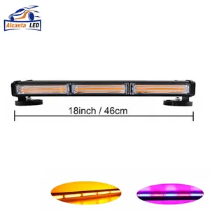 31" 37" 49" Four Side COB Led Strobe Light Bar Car Truck Fireman Warning Emergency Lights Amber Red Blue 12V 24V