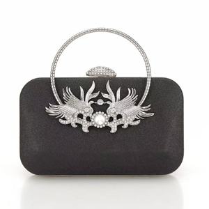 Pochette de soirée pour femme en PU avec cristaux étincelants, bandoulière, fermeture à bouton-pression, nouveau design tendance en strass pour les fêtes DAQI - Product Image 1