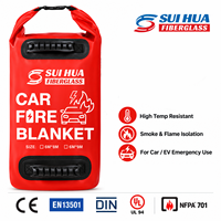 Couverture anti-feu pour voiture 6x8m en tissu filtrant en fibre de verre enduit de silicone avec soudure pour véhicules électriques