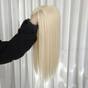 Cabello Europeo Virgen al Por Mayor de Fábrica, 5x6.5 Pulgadas # Sistema de Reemplazo Capilar con Base de Seda de Color Rubio 60, Topper Invisible - Product Image 5