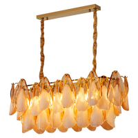 Lustre moderne de luxe en fer et verre réglable pour hôtel, salon, restaurant, décoration de plafond, luminaire LED à intensité variable