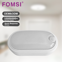 FOMSI 12W 24W Plafonnier LED à détecteur de mouvement humain IP65 Luminaire mural extérieur Panneau de plafond rond avec capteur PIR