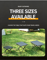 Table de camping pliable en acier inoxydable moderne avec plateau roulant, disponible en 3 tailles, portable pour la cuisine, la salle de sport, les pique-niques et les activités de plein air