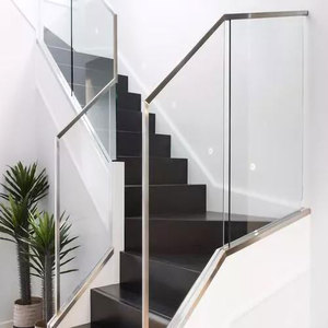 Balustrade sans cadre, main courante en aluminium, garde-corps en verre pour balcon, patio, <span class=keywords><strong>escalier</strong></span> - Product Image 4