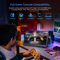 Monitor Portátil para Juegos de 15.6 Pulgadas, Pantalla LCD IPS Negra, 1080P, 144Hz, 66% NTSC, HDR, Anti-Luz Azul, con Altavoces Integrados
