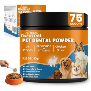 自社ブランド犬用歯クリーニングパウダー & 猫用ブレスフレッシュナープラークオフペットラボ社悪いブレース & タルタルリムーバー酵素付き - Product Image 1