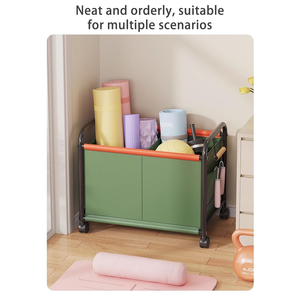 Rolling Rectangle <b>Metal</b> Toy Storage Rack on Wheels Large Capacity Movable Multi-functional 2-Layer Storage <b>Box</b> with Sorter - Product Image 3
