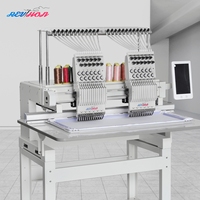 Machine à broder les casquettes automatique informatisée à double tête 15 aiguilles Revhon avec nouveau roulement pour usage domestique