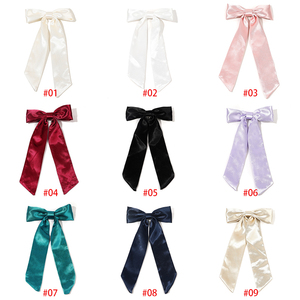 Neue Quaste Band Bogen Mädchen Haar Klaue einfarbig lange Schwanz Bowknot Bogen Haars pangen Frauen Stoff süße Band Ente <span class=keywords><strong>Clip</strong></span> Haar griffe - Product Image 5