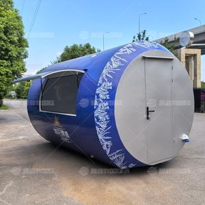 รถเข็นเหล็กชุบสังกะสีเคลื่อนที่สำหรับขายเครื่องดื่มอเมริกัน กาแฟ ไอศกรีม เบียร์ และเครื่องดื่มกระป๋อง - Product Image 5