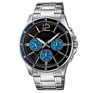 Все нержавеющая сталь высокое качество лучшие часы lon хромированный ободок хронограф кварцевые наручные часы для женщин, деловой человек