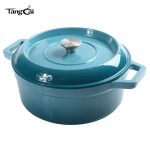 <span class=keywords><strong>Cocotte</strong></span> <span class=keywords><strong>en</strong></span> <span class=keywords><strong>fonte</strong></span> émaillée personnalisée pour cuisine, avec double poignée, couvercle <span class=keywords><strong>en</strong></span> céramique, revêtement antiadhésif, compatible cuisinière - Product Image 2