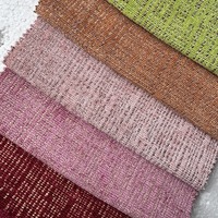 Tissu d'ameublement tissé de poids moyen 460 g/m², teint uni, 100 % polyester, toucher doux, luxe, durable, chenille, résistant aux taches