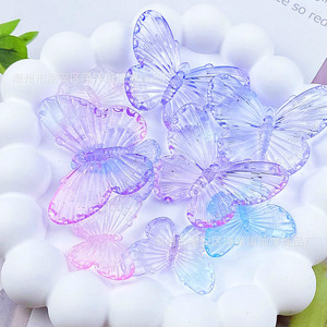 Adorno de resina acrílica con diseño de mariposa en degradado para fundas de teléfono, joyería, pinzas para el pelo, accesorios de bricolaje, venta al por mayor - Product Image 2