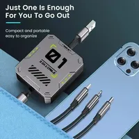 Câbles de charge rapide multi-appareils rétractables 3-en-1 USB 3.0 TPE Max 100W personnalisables avec logo Taipuxi pour cadeau