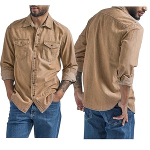 Camicie da Uomo Primavera-Autunno, <span class=keywords><strong>Giacca</strong></span>-<span class=keywords><strong>Camicia</strong></span> in Denim con Colletto Rialzato <span class=keywords><strong>e</strong></span> Tasche, Stile Casual <span class=keywords><strong>e</strong></span> Comodo - Product Image 4