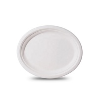 10 assiettes ovales jetables en bagasse de canne à sucre de 12,5 pouces pour les fêtes, compostables, utilisables au micro-ondes et au congélateur