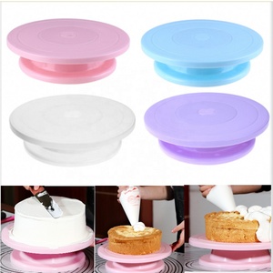 Plateau tournant pour gâteau DIY, moule <span class=keywords><strong>en</strong></span> <span class=keywords><strong>silicone</strong></span> pour pâtisserie, plateau rotatif rond <span class=keywords><strong>en</strong></span> plastique PP, outils de décoration de gâteaux, table rotative, fournitures de pâtisserie - Product Image 6
